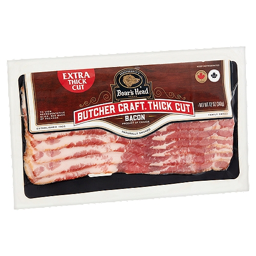 Brunckhorst's Boar's Head Butcher Craft Thick Cut Bacon, 12 oz