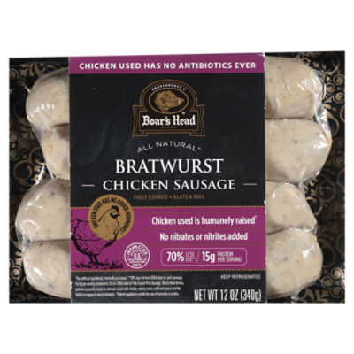 Boar's Head All Natural Bratwurst Chicken Sausage 12 oz