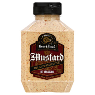 Brunckhorst's Boar's Head Delicatessen Style White Wine & Horseradish Mustard, 9.5 oz
