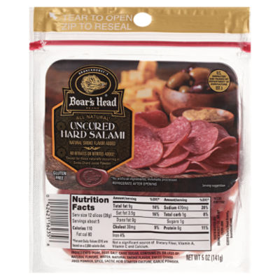 Boar's Head Uncured Hard Salami 5 oz