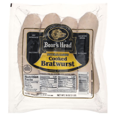 Boar's Head Natural Casing Cooked Bratwurst 16 oz ShopRite