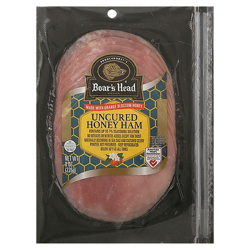 Brunckhorst's Boar's Head Uncured Honey Ham, 8 oz
No Nitrates or Nitrites Added. Except for Those Naturally Occurring in Sea Salt and Cultured Celery Powder.