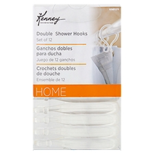Kenney Home Clear, Double Shower Hooks, 12 Each