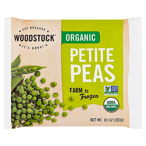 Woodstock Organic Petite Peas, 10 oz