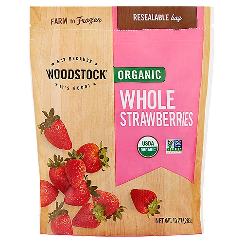 Woodstock Organic Whole Strawberries, 10 oz