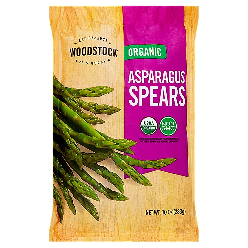 Woodstock Organic Asparagus Spears, 10 oz
Non GMO‡
‡The USDA National Organic Program Prohibits the Use of Genetically Modified Organisms.
