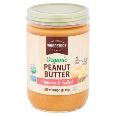 Woodstock Organic Crunchy & Salted Peanut Butter, 16 oz