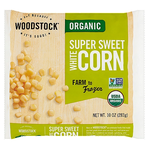 Woodstock Organic Super Sweet White Corn, 10 oz
