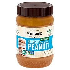 Woodstock Organic Crunchy Easy Spread Peanut Butter, 18 oz