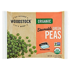 Woodstock Organic Steamable, Green Peas, 12 Ounce