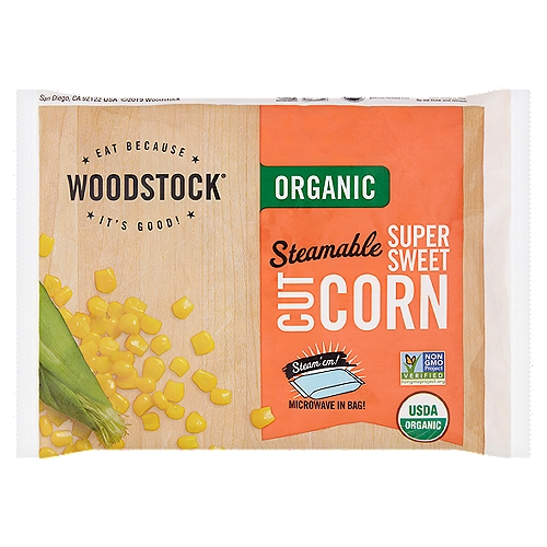 Woodstock Organic Steamable Super Sweet Cut Corn, 12 oz