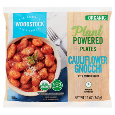 Woodstock Plant Powered Plates Organic Cauliflower Gnocchi with Tomato Sauce, 12 oz