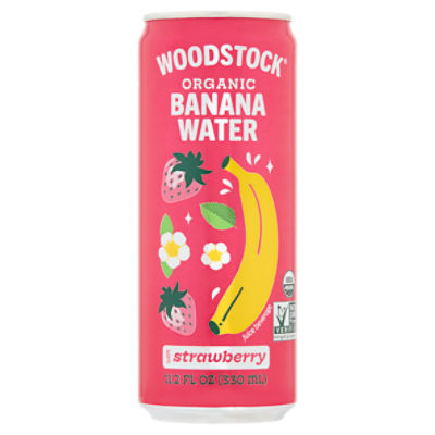 Woodstock Organic Banana Water with Strawberry Juice Beverage, 11.2 fl oz