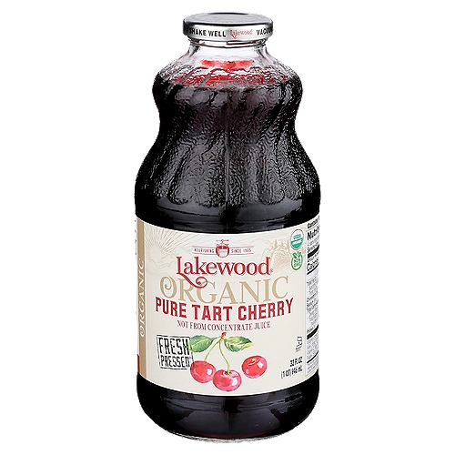 Pasteurized Juice Squeezed From Fresh Tart CherriesnnFresh Pressed®nnFeel Good. Live Good™.nnWhat's in the bottlen3 lbs. Organic Tart Cherries