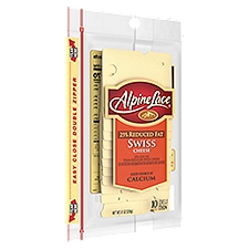 Alpine Lace® Sliced 25% Reduced Fat Swiss Cheese, 8 oz, 8 Ounce