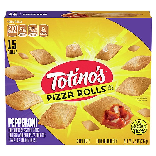 15 count. Pizza in a crispy, golden, snackable crust! Pizza Rolls are easy to make and only take 60 seconds in the microwave.