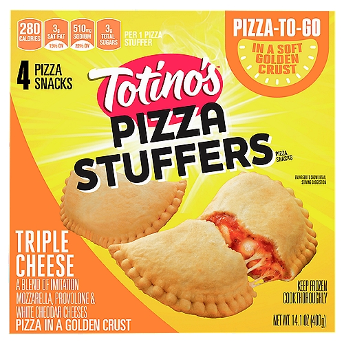 Totino's Pizza Stuffers Triple Cheese Pizza Snacks, 4 count, 14.1 oz