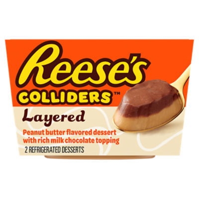 Reese's Colliders Layered Peanut Butter Flavored Refrigerated Desserts, 2 count, 7 oz, 7 Ounce