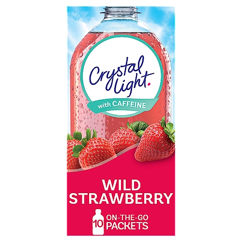 Crystal Light Wild Strawberry Drink Mix, 0.11 oz, 10 count
90% Fewer Calories than Leading Beverages*
*Per 16 fl oz beverage, this product 10 calories; leading beverages 130 calories.

Congrats!
A perfect pick-me-up for long days or when you need a little boost to bring it. With the delicious, refreshing taste of Crystal Light and 60mg of caffeine per serving**.
**Contains 60mg Caffeine per Packet (1 Serving)