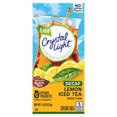 Crystal Light Decaf Lemon Iced Tea Drink Mix, 6 count, 1.5 oz