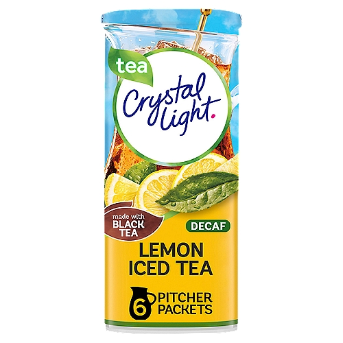 Crystal Light Decaf Lemon Iced Tea Drink Mix, 6 count, 1.5 oz