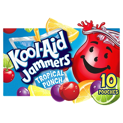 Kool-Aid Jammers Tropical Punch Artificially Flavored Drink, 6 fl oz, 10 count
Per 12 Fl Oz, this Product 10g Total Sugar; Leading Regular Sodas 40g Total Sugar