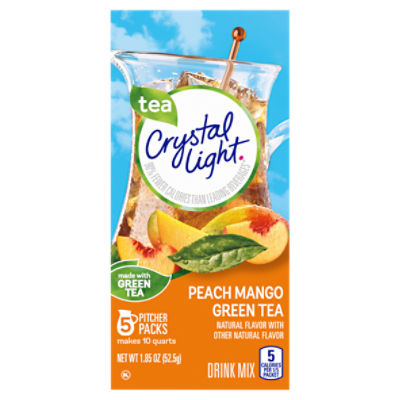 Crystal Light Drink Mix Green Tea Peach Mango 5 Packets 1.85 oz 52.5 G