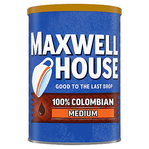Maxwell House Medium Roast 100% Colombian Ground Coffee, 10.5 oz. Canister
Enjoy a cup of Maxwell House Medium Roast 100% Colombian Ground Coffee made with beans from Colombia's ideal coffee-growing climate all winter long. The perfect balance of strength and flavor, our 100% Colombian medium roast ground coffee has a balanced body with deep, robust flavor to warm up your winter. Trusted by generations of coffee drinkers, our medium roast coffee has a consistently great taste that's good to the last drop. Great served black, with Maxwell House International Café as creamer, or however your take your coffee, our 100% Colombian coffee is perfect for brewing in your drip coffee maker. Our Certified Kosher ground coffee is packaged in a 10.5-ounce resealable canister to lock in flavor and freshness in between uses. From lively light roasts to full bodied dark blends, Maxwell House's signature taste is created through a process that isn't done the easy way, but the right way, for 125 years.

• One 10.5 oz. canister of Maxwell House Medium Roast 100% Colombian Ground Coffee
• Warm up your winter with Maxwell House Ground Coffee
• Maxwell House 100% Colombian Ground Coffee will be a new holiday favorite
• Medium roast ground coffee with a balanced body and deep, robust flavor
• Maxwell House Medium Roast 100% Colombian Ground Coffee has a consistently great taste
• Made with 100% real Colombian coffee beans
• Great served black or with cream and sugar. Try it with Maxwell House International Cafe as creamer.
• Perfect for use in automatic drip brewers
• Packaged in a resealable canister to lock in flavor
• Certified Kosher ground coffee