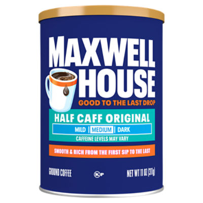 Maxwell House Lite Half Caff Ground Coffee 1/2 the Caffeine, 11 oz Canister