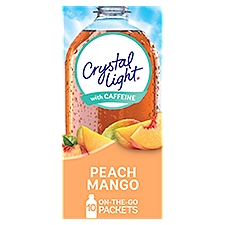 Crystal Light Peach Mango with Caffeine Drink Mix, 0.07 oz, 10 count