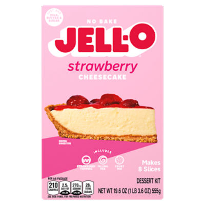 Jell-O No Bake Strawberry Cheesecake Dessert Kit, 19.6 oz