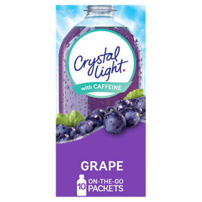 Crystal Light Grape with Caffeine Drink Mix, 0.11 oz, 10 count
