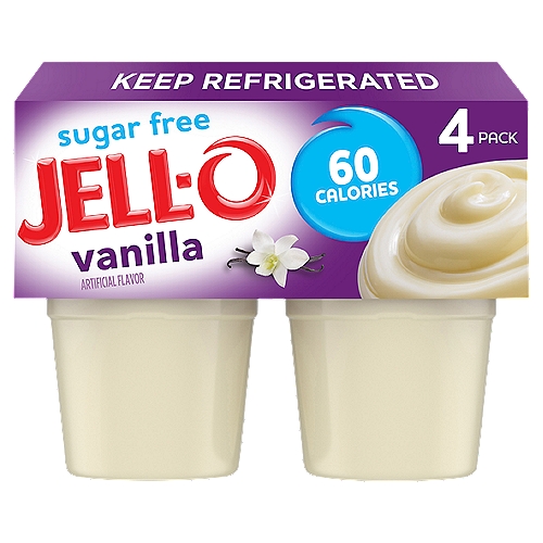 Jell-O Vanilla Reduced Calorie Pudding Snacks, 4 count, 14.5 oz
This product contains 60 calories, our regular chocolate pudding contains 120 calories