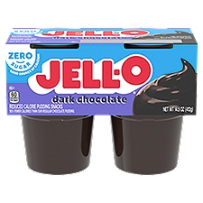 Jell-O Dark Chocolate Flavor Reduced Calorie Pudding Snacks, 14.5 oz, 14.5 Ounce