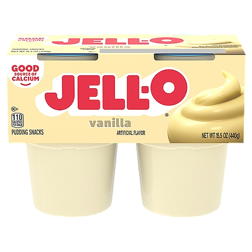 Jell-O Original Vanilla Pudding Snacks, 15.5 oz, 4 count