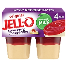 Jell-O Original Strawberry Cheesecake Snacks, 4 count, 14 oz