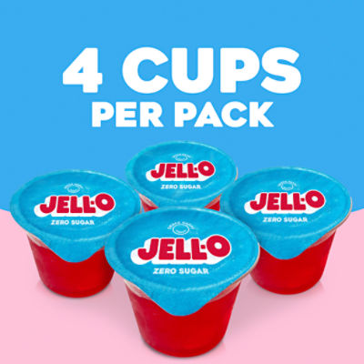 Jell-O Original Strawberry Jello Cups Gelatin Snack, 4 ct - Food 4