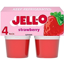 Jell-O Strawberry Gelatin Snacks, 4 count, 13.5 oz, 13.5 Ounce