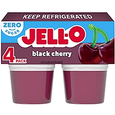 Jell-O Zero Sugar Black Cherry Low Calorie Gelatin Snack, 2 count, 12.5 oz, 12.5 Ounce
