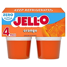 Jell-O Zero Sugar Orange Low Calorie Gelatin Snacks, 2 count, 12.5 oz, 12.5 Ounce