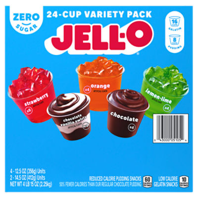 JellO Reduced Calorie Pudding & Low Calorie Gelatin Snacks Variety