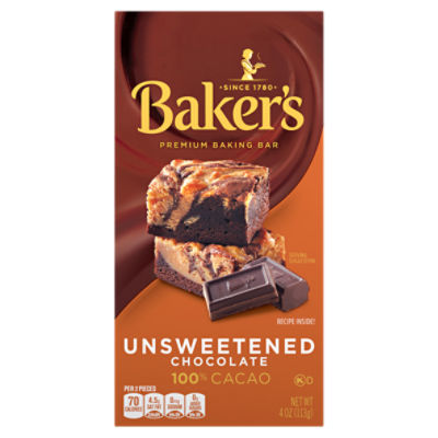 Baker's Unsweetened Chocolate Premium Baking Bar, 4 oz ShopRite