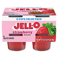 Jell-O Original Strawberry Gelatin Snacks Value Pack, 8 count, 27 oz