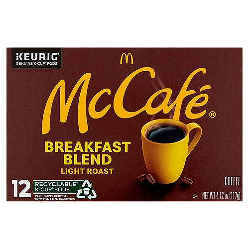McCafé Breakfast Blend Light Roast Coffee K-Cup Pods, 12 count, 4.12 oz