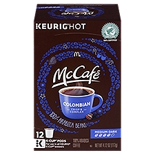 McCafe K-Cup Pods Colombian Medium-Dark Roast Coffee, 12 Each