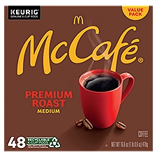 McCafé Premium Roast Medium Coffee K-Cup Pods Value Pack, 48 count, 16.6 oz