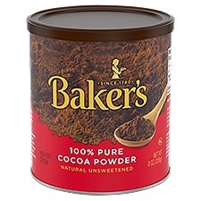 Baker's Cocoa Powder, Natural Unsweetened 100% Pure , 8 Ounce