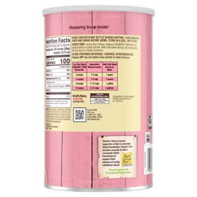 Country Time Pink Lemonade Naturally Flavored Powdered Drink Mix 63 oz  Canisters (Pack of 2)