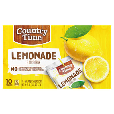 Country Time Lemonade Ready to Drink Flavored Drink Pouches, 10 ct Box