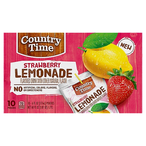 Country Time Strawberry Lemonade Flavored Drink, 6 fl oz, 10 count
